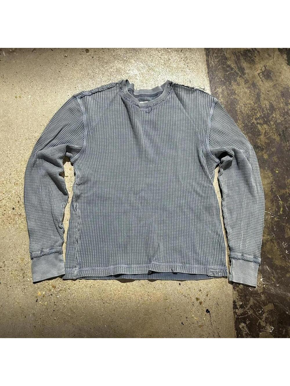 Vintage Y2K light blue Calvin Klein longsleeve thermal waffleknit shirt